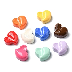 Cabuchones de resina opacos, corazón, color mezclado, 18.5x21.5x10mm