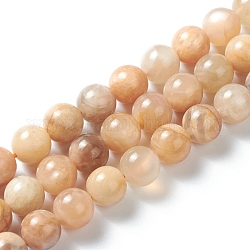 Chapelets de perles de sunstone naturelle naturelles, ronde, 8.5mm, Trou: 0.5mm, Environ 47 pcs/chapelet, 15.35 pouce (39 cm)