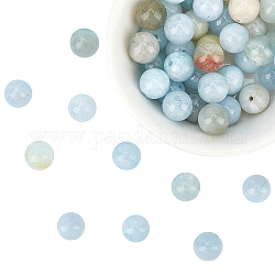 Arricraft natürliche aquamarin perlen stränge, Runde, 8 mm, Bohrung: 1 mm, ca. 48 Stk. / Strang, 15.55 Zoll (39.5 cm), 1strand / box