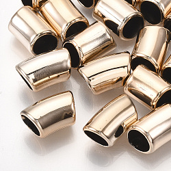 Cuentas de plástico abs de recubrimiento uv, curvo, tubo, chapado en oro rosa, 15x9.5x9mm, agujero: 7 mm