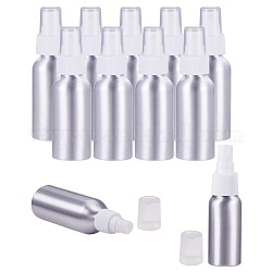 Pandahall Elite nachfüllbare Aluminiumflaschen, Salon Friseur Sprayer, Wassersprühflasche, Platin Farbe, weiß, 4.5x14.35 cm, Kapazität: 120 ml (4.06 fl. oz)
