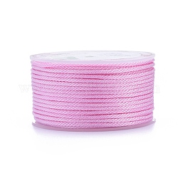 Geflochtene Polyesterschnüre, für die Schmuckherstellung Perlen basteln, rosa, 2 mm, ca. 21.87 Yard (20m)/Rolle