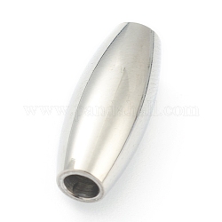 304 fermoirs magnétiques en acier inoxydable avec emembouts à coller, colonne, couleur inoxydable, 18x7mm, Trou: 3mm