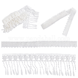 Ribete de encaje gorgecraft, adornos de borde de cinta de encaje de poliéster, para coser y decorar bodas nupciales, blanco, 116mm, 1-1/8 pulgada (28 mm), 5yards (4.57m), 2 lotes / conjunto