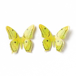 Cabujones acrílicos opacos impresos en 3d, mariposa, amarillo, 20x22x3mm