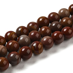 Jaspe normal brins de perles, ronde, 8~9mm, Trou: 1.4mm, Environ 46 pcs/chapelet, 15.08~15.28'' (38.3~38.8 cm)