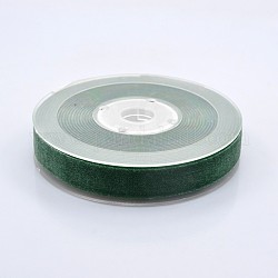 Cinta de terciopelo de poliéster para embalaje de regalo y decoración de festival, verde, 5/8 pulgada (15 mm), aproximamente 25yards / rodillo (22.86 m / rollo)