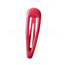 Accessori di capelli, clips per capelli a pressione di ferro, con smalto, rosso ciliegia, 50x14mm