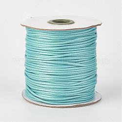 Cordón de poliéster encerado coreano ecológico, cian, 0.5mm, alrededor de 169.51~174.98 yarda (155~160 m) / rollo