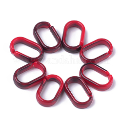 Acryl-Verknüpfung Ringe, Quick-Link-Anschlüsse, Nachahmung Edelstein-Stil, zur Herstellung von Kabelketten, Oval, rot, 18.5x11.5x5 mm, Innen Maßnahme: 14x7 mm, ca. 1130 Stk. / 500 g