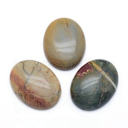 Cabochon di diaspro policromo naturale/pietra di picasso/diaspro di Picasso, ovale, 40x30x7.5~8mm