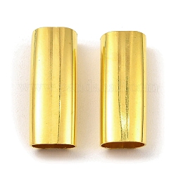 Abalorios de tubo de latón, tubo curvado, dorado, 23.5x9x6mm, agujero: 8.5x5 mm