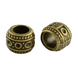 Unterlegscheibe tibetischen Stil Legierung Perlen, Cadmiumfrei und Nickel frei und Bleifrei, Antik Bronze, 7.5x9 mm, Bohrung: 6 mm