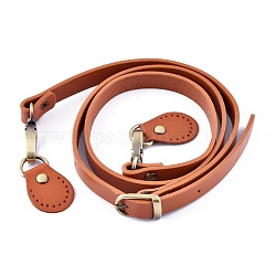 Sangle de sac en peau de vache, ceintures d'épaule simples, avec les accessoires en alliage, pour accessoires de remplacement de sangles de sac, Pérou, 120x1.5x1 cm