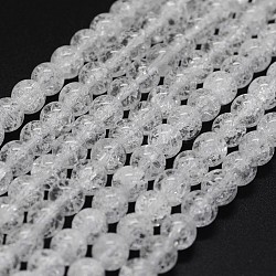 Chapelets de perles en quartz naturel craquelé, ronde, 12mm, Trou: 1mm, Environ 32 pcs/chapelet, 15.7 pouce