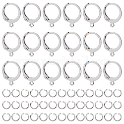 DICOSMETIC 100pcs 304 Stainless Steel Round Huggies Earring Hooks Leverback Ear Hooks Circle Ear Wires with 100pcs Open Jump Rings for Earring Jewelry Making,Hole:1.2mm