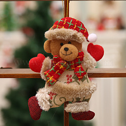 Weihnachtstanzpuppen-Anhängerdekoration aus Stoff, für Christbaumschmuck, Bär, 180x130 mm