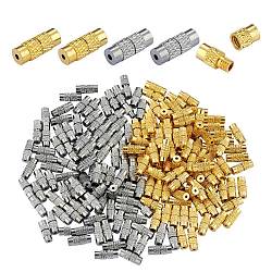 200 комплект, 2 цвета, латунные винтовые застежки, платиной и золотом, 11~12x4 мм, отверстие : 1 мм, 100 комплект / цвет