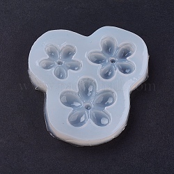 Stampi in silicone per uso alimentare, stampi per colata di resina, per resina uv, creazione di gioielli in resina epossidica, fiore, bianco, 69x67x9mm, formato interno: 25~32 mm