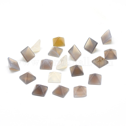 Природный серый агат драгоценных камней кабошоны, пирамида, 14x14x10 мм