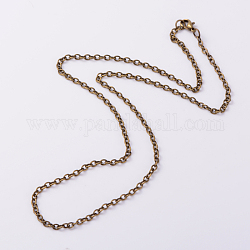 Colliers de chaînes du câble en fer , avec alliage de zinc homard fermoirs pince, bronze antique, 19.2 pouce