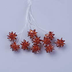 Perles de verre tissées, fleur / sparkler, fait de charmes en oeil de cheval, Sienna, 13mm