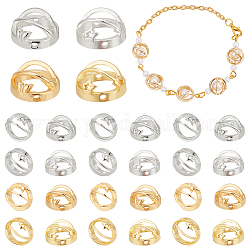 Nbeads 32 pz. Cornice per perline in ottone stile 4, anello tondo con farfalla/stella, d'oro e d'argento, 10x6mm, Foro: 1 mm, 8pcs / style