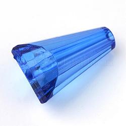 Transparent Acrylic Beads, Cone, Royal Blue, 17x10x9mm, Hole: 2mm, about 675pcs/500g