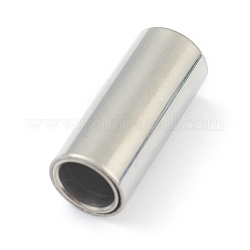 304 fermoirs magnétiques en acier inoxydable avec emembouts à coller, colonne, couleur inoxydable, 16x6mm, Trou: 4mm