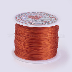 Cuerda de cristal elástica plana, Hilo de cuentas elástico, para hacer la pulsera elástica, chocolate, 0.5mm, alrededor de 49.21 yarda (45 m) / rollo