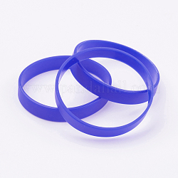 Браслеты из силиконового браслета, шнур браслеты, синие, 7-1/8 дюйм (18 см), 12x2 мм