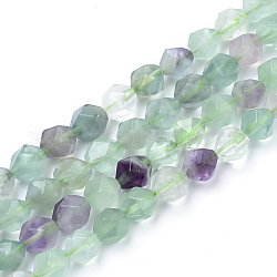 Natürlichen Fluorit Perlen Stränge, sternförmige runde Perlen, facettiert, 9.5~10x9 mm, Bohrung: 1.5 mm, ca. 37~39 Stk. / Strang, 14.9 Zoll