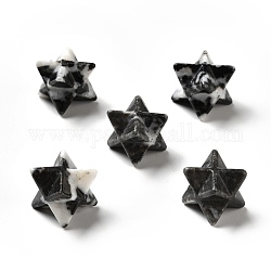 Perles de jaspe zébrées naturel, pas de trous / non percés, Merkaba Star, 14.5~15x14.5~15x14.5~15mm