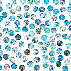 PH PandaHall 120pcs Marble Printed Glass Cabochon, 12mm Half Round Cabochon Beads Dome Tiles for DIY Jewelry Making Photo Pendant Craft Earring Necklace, Mixed Patterns