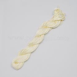 Filo nylon, cavo di nylon per fare bracciali personalizzati, giallo oro chiaro, 1mm, circa 26.24 iarde (24 m)/fascio, 10 fasci / borsa, circa 262.46 iarde (240 m)/borsa