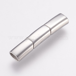 304 Magnetverschluss aus Edelstahl mit Klebeenden, Rechteck, Edelstahl Farbe, 42.5x9x6 mm, Bohrung: 4x7 mm