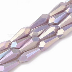 Chapelets de perles en verre opaque de couleur unie, facette, vase, Prune, 14x6x6mm, Trou: 1.2mm, Environ 50 pcs/chapelet, 27.1 pouce