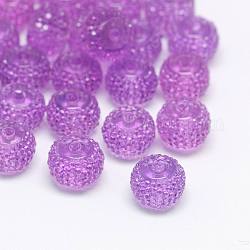 Resin Beads, Tubbiness, Orchid, 14x8mm, Hole: 1.5mm