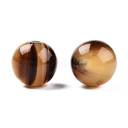 Perline di resina, gemstone imitato, tondo, sella marrone, 12x11.5mm, Foro: 1.5~3 mm