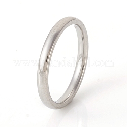201 acero inoxidable anillos de banda lisos, color acero inoxidable, nosotros tamaño 4 1/4 (15 mm), 2mm