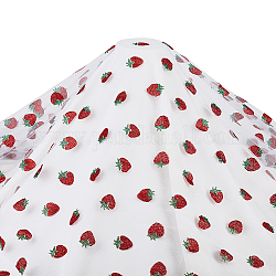Benecreat 2.2 Yard Obst Spitzenstoff Erdbeere Pailletten Mesh Nylon Tüll Mesh Stoff 63 Zoll breit für Schleier Kleid, Kopfschmuck, Diy-Handwerk-Vorhang-Wohnkultur