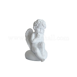 Estatua de Cupido tallada en resina decoración del hogar, estatuillas de ángel decoración de jardín interior al aire libre, blanco, 50x80mm