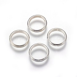 925 Sterling Silver Bead Frames, Ring, Silver, 12x2mm, Hole: 0.8mm, 10mm inner diameter