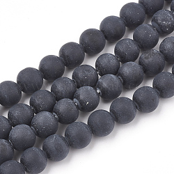 Natürlichen Obsidian Perlen Stränge, matt, Runde, 4 mm, Bohrung: 1 mm, ca. 96 Stk. / Strang, 15.5 Zoll