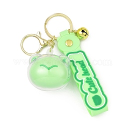 Cartoon-Schlüsselanhänger mit kleinem Tierkopf-Anhänger aus Acryl und PVC, mit Schlüsselanhängerring aus Legierung, für Taschen-Autoschlüssel-Anhänger-Dekoration, Frosch, 120 mm
