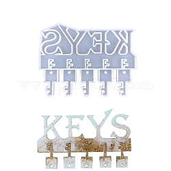 Porte-clés bricolage moules suspendus en silicone, moules de résine, pour la résine UV, fabrication de décoration en résine époxy, clé, 155x210x10mm, Trou: 5.5mm