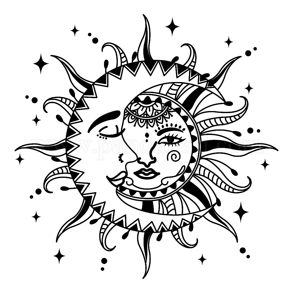 Shop SUPERDANT PVC Wall Stickers Half Moon Half Sun Overlapping Human