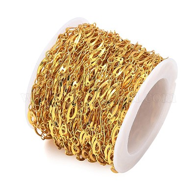 Catene a maglie ovali in ottone placcato cremagliera&nbsp;CHC-N009-05G-1