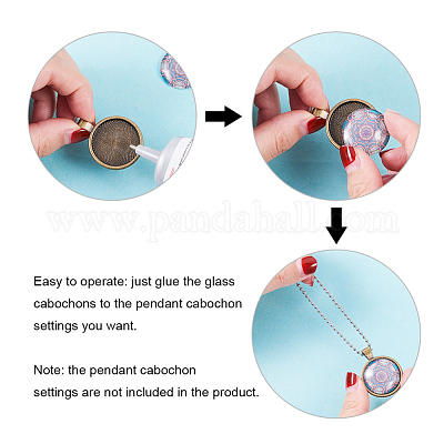 Печатные стеклянные кабошоны&nbsp;GGLA-PH0005-25mm-001-1