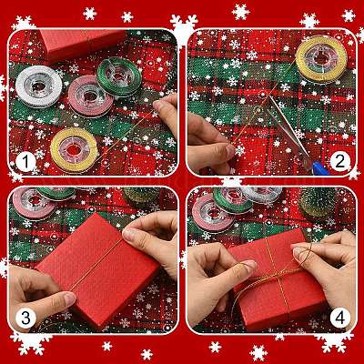 4 рулон 4-х цветов плетеной неэластичной нити для бисероплетения&nbsp;EW-YW0001-15-1